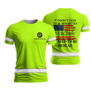 Hi Vis Shirt For Men Custom Name Safety Workwear For Workers, Runners, Truckers