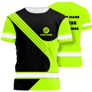 Hi Vis Work Shirt Customize Name, Logo Safety Workwear For Runners, Worker, Patriotic
