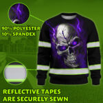 Hi Vis Long Sleeve Reflective Tapes Skull Violet Neon Custom Name 4