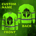 Hi Vis Long Sleeve Shirt Reflective Crack Skull US Flag Custom Name Safety 2