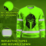 Hi Vis Long Sleeve Shirt Reflective Crack Skull US Flag Custom Name Safety 4