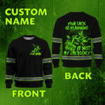 Hi Vis Long Sleeve Shirt Reflective Skull Make It Happen Green Neon 2