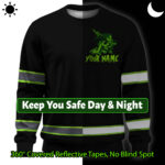 Hi Vis Long Sleeve Shirt Reflective Skull Make It Happen Green Neon 3