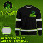 Hi Vis Long Sleeve Shirt Reflective Skull Make It Happen Green Neon 4