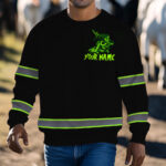 Hi Vis Long Sleeve Shirt Reflective Skull Make It Happen Green Neon 7