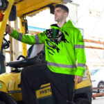 High-Visibility-Hoodie-Green-Skull-US-Flag-Custom-Name-Reflective-Safety-Workwear-For-Runners,-Truckers,-Skull-Lovers-7