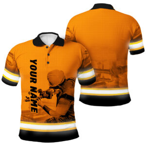 High Visibility Polo Shirt Orange For Plumber - Personalized Safety Gear Workwear