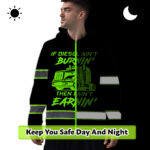 Hi Vis Hoodie Reflective Tapes Diesel Burnin And Earnin Custom Name Safety Workwear For Trucker, Truck Lovers 2