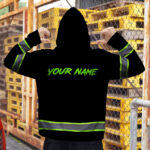Hi Vis Hoodie Reflective Tapes Diesel Burnin And Earnin Custom Name Safety Workwear For Trucker, Truck Lovers 7