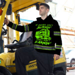 Hi Vis Hoodie Reflective Tapes Diesel Burnin And Earnin Custom Name Safety Workwear For Trucker, Truck Lovers 8