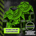 Hi-Vis-Hoodie-Reflective-Tapes-Green-Turtle-Flower-Hawaiian-Polynesian-2