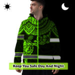 Hi-Vis-Hoodie-Reflective-Tapes-Green-Turtle-Flower-Hawaiian-Polynesian-3