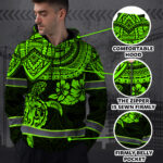 Hi-Vis-Hoodie-Reflective-Tapes-Green-Turtle-Flower-Hawaiian-Polynesian-4