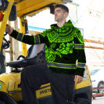 Hi-Vis-Hoodie-Reflective-Tapes-Green-Turtle-Flower-Hawaiian-Polynesian-8