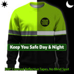 Hi Vis Long Sleeve Reflective Black Lime Custom Safety Workwear For Worker 2