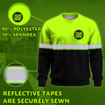 Hi Vis Long Sleeve Reflective Black Lime Custom Safety Workwear For Worker 4