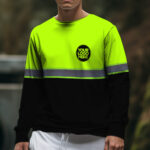 Hi Vis Long Sleeve Reflective Black Lime Custom Safety Workwear For Worker 5