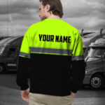 Hi Vis Long Sleeve Reflective Black Lime Custom Safety Workwear For Worker 6