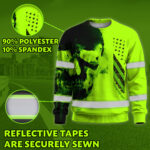 Hi Vis Long Sleeve Reflective Black Skull Custom Name Safety Workwear 4