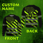 Hi Vis Long Sleeve Shirt Reflective Green Neon Flag Custom Name 2