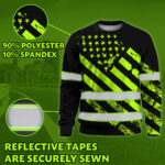 Hi Vis Long Sleeve Shirt Reflective Green Neon Flag Custom Name 4