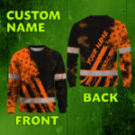 Hi Vis Long Sleeve Shirt Reflective Tapes Orange Neon And Black US Flag 2