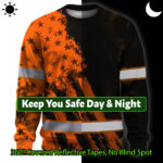 Hi Vis Long Sleeve Shirt Reflective Tapes Orange Neon And Black US Flag 3