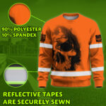 Hi Vis Long Sleeve Shirt Reflective Tapes Orange Neon Skull Custom 4