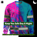 Hi Vis Long Sleeve Shirt Reflective Tapes Pink Neon And Blue US Flag 3