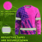 Hi Vis Long Sleeve Shirt Reflective Tapes Pink Neon And Violet US Flag 4