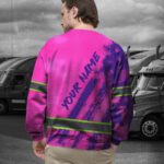 Hi Vis Long Sleeve Shirt Reflective Tapes Pink Neon And Violet US Flag 6