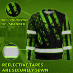 Hi Vis Long Sleeve Shirt Reflective USA Flag Custom Name Logo Safety 4