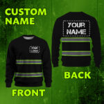 Hi Vis Long Sleeve Shirts Reflective Black Custom Logo Safety Workwear 2