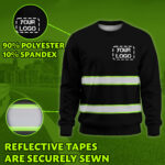 Hi Vis Long Sleeve Shirts Reflective Black Custom Logo Safety Workwear 4