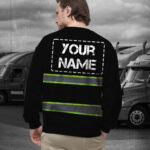 Hi Vis Long Sleeve Shirts Reflective Black Custom Logo Safety Workwear 6