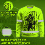 Hi Vis Long Sleeve Shirts Reflective Black Reaper Custom Name Safety Workwear For Workers, Runners, Truckers, Skull Lovers 4