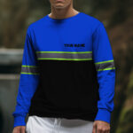 Hi Vis Long Sleeve Shirts Reflective Blue Black Below Custom Name 5