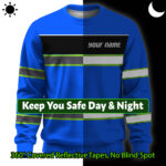 Hi Vis Long Sleeve Shirts Reflective Blue Line Custom Name Safety 2