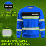Hi Vis Long Sleeve Shirts Reflective Blue Line Custom Name Safety 4