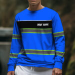 Hi Vis Long Sleeve Shirts Reflective Blue Line Custom Name Safety 5