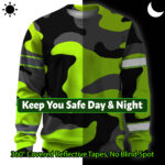 Hi Vis Long Sleeve Shirts Reflective Green Camo Safety For Motorcycle 2