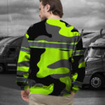 Hi Vis Long Sleeve Shirts Reflective Green Camo Safety For Motorcycle 6