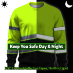 Hi Vis Long Sleeve Shirts Reflective Green Custom Name Safety Workwear 3