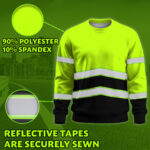 Hi Vis Long Sleeve Shirts Reflective Green Custom Name Safety Workwear 4