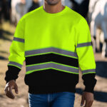 Hi Vis Long Sleeve Shirts Reflective Green Custom Name Safety Workwear 7