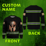 Hi Vis Long Sleeve Shirts Reflective Warrior US Flag Safety Workwear 2