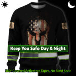 Hi Vis Long Sleeve Shirts Reflective Warrior US Flag Safety Workwear 3