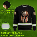 Hi Vis Long Sleeve Shirts Reflective Warrior US Flag Safety Workwear 4
