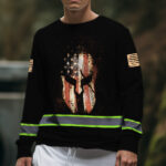 Hi Vis Long Sleeve Shirts Reflective Warrior US Flag Safety Workwear 5