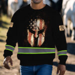 Hi Vis Long Sleeve Shirts Reflective Warrior US Flag Safety Workwear 7